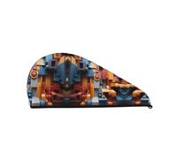 Colorful Cube Space Coral Velvet Dry Hair Cap - Super Absorbent Hair Towel Wrap Microfiber Hair Turban for Women Men