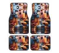 Colorful Cube Space Durable Car Floor Mats, Easy to Clean, Fade Resistant Floor Mats (Set of 4), Keep Your car, Truck or Van Interior Clean,