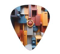 Colorful Cube Space Guitar picks in thin, medium, and thick sizes, 12-piece set, suitable for electric guitar and various instruments