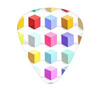 Colorful Cubes Guitar picks 12 pieces, ABS material, smooth edges, comfortable feel, 3 optional thicknesses