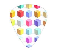 Colorful Cubes Guitar Plectrums Classical Triangle Bass Acoustic And Electric Guitar Plectrums For Guitarists 12 Pieces