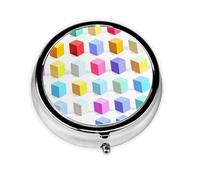 Colorful Cubes3 Compartment Pillbox, A Portable Medicine Box That Holds Vitamins,#Medications, Fish Oil and Supplements.
