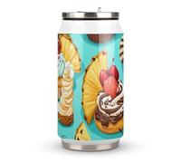 Colorful Cupcakes Cakes Insulated Tumbler Coffee Mug Cup Water Bottle for Travel Home Office 300ml