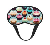 Colorful Cupcakes Print Blackout Sleep Mask - Side Sleeper Eye Cover, Soft Comfort, Perfect for Travel, Meditation