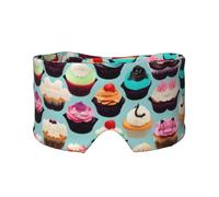 Colorful Cupcakes Print Sleep Eye and Ear Muffs Mask - Adjustable Yoga Travel Headband, Keep Warm Shading Comfortable Aid
