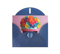 Colorful Cupcakes Rainbow Flower Cake Greeting Card With Envelope, Perfect for Friends, Family, Colleagues - Congratulations Card