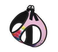 Colorful Cupcakes Rainbow Flower Cake Print Adjustable Reflective Harness Leash Set For Cats, Dogs And Small Pets, Soft Breathable Mesh Walking Vest With Escape-Proof Lead