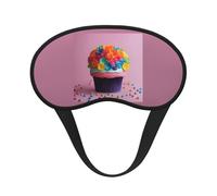 Colorful Cupcakes Rainbow Flower Cake Print Adults Soft Washable Eye Mask for Light Blocking Nap Face Sleeping Travel Cover