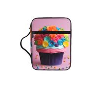 Colorful Cupcakes Rainbow Flower Cake Print Bible Cover Case, Carrying Book Case with Durable Handle Bible Protective Church Bag for Men Women