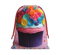 Colorful Cupcakes Rainbow Flower Cake Print Comfortable Gift Lightweight Bag Easy Clean Storage Bags Reusable Multipurpose Use