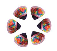 Colorful Cupcakes Rainbow Flower Cake Print Guitar and Ukulele Picks For Music Lovers 12 PCS Mixed Gauges(0.46/0.71/0.96mm)