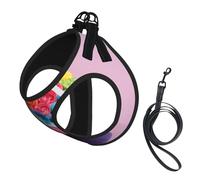 Colorful Cupcakes Rainbow Flower Cake Print Pet Leash Vest Reflective Adjustable Soft Mesh Vest Breathable For Daily Walks