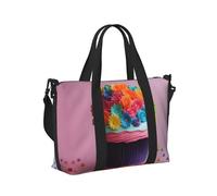 Colorful Cupcakes Rainbow Flower Cake Print Women Men Travel Hand Bag Lightweight Foldable Camping Daily Use Outdoor Activities