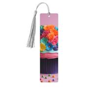 Colorful Cupcakes Rainbow Flower Cake Print Wooden Bookmarks Beautiful Notebook Accessories for Men Women Book Lovers