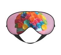 Colorful Cupcakes Rainbow Flower Cake Sleep Mask,100% Natural Mulberry Silk Eye Mask with, Ultra-Soft Eye Covers for Sleeping, Travel, Nap