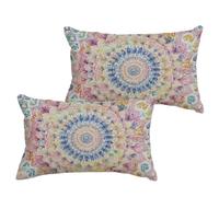 Colorful Cushion Covers 40x60 cm/16x24 Inch Waterproof Linen Garden Cushions Mandala Double Sided Printing Decorative Pillow Covers with Invisible Zipper for Garden Bedroom Living Room,set of 2 1B-802