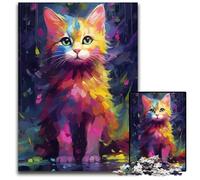 Colorful Cute Cat Adult Jigsaw Puzzles 1000 Pieces paper Jigsaw Perfect for Birthday ChristmasHalloween Gifts 1000 PCS(38x26cm)