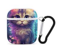 Colorful Cute Cats Earphone Case Cover Compatible with AirPods 1&2 Shockproof Bluetooth Headset Case White-style