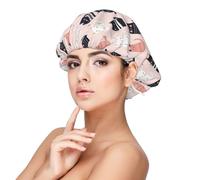 Colorful Cute Cats Print Satin Silk Bonnet for Sleeping Women, Adjustable Double Layer Satin Hair Bonnet Night Sleep Cap for Curly Hair