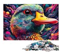Colorful Cute Duck 1000 Piece Jigsaw Puzzle Impossible Jigsaw Puzzles for Adults Ideal for Teenagers & Collectors, Travel Gift, Family Activity 26X38CM/10.23x14.96inch