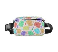 Colorful Cute Gummy Bears Fanny Pack for Women Men, Crossbody Waist Packs with Adjustable Strap Belt Bag for Travel Workout Hiking