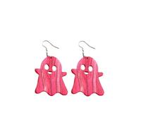 Colorful Cute Halloween Ghost Earrings Acrylic Green Red Dangle Earring for Women Role-playing Jewelry Gift, Acrylic, No Gemstone