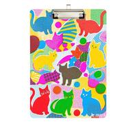 Colorful Cute Kitten Speech Pathology clipboard Transparent for Personalized clipboards for Teachers Size 9 x 12 Silver