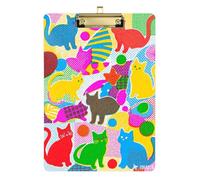 Colorful Cute Kitten Speech Pathology clipboard Transparent for Personalized clipboards for Teachers Size 9 x 12 Gold