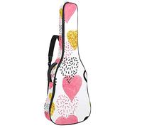 Colorful Cute Love Hearts Guitar Gig Bag Waterproof Zipper Soft Guitar Backpack for Bass Acoustic & Classical Folk Electric Guitar Case