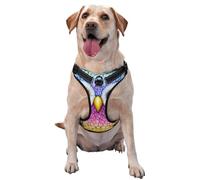 Colorful cute owl reflective Oxford unobstructed pet vest, easy to control handle, suitable for small, medium and large dogs