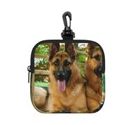 Colorful Cute Pet German Shepherd Dog, Square Zipper Storage Bag, Neoprene Coin Purse, Small Wallets, Change Pouch, Change Purse