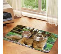 Colorful Cute Pet German Shepherd Dog,Waterproof Pet Feeding Mat,PU Leather Placemats for Cat Dog Water Bowl,Food Mats,40x60cm