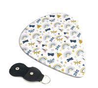 Colorful Cute Rainbow Dragonfly Cartoon Pattern Guitar Picks 6 Pcs Plectrums for Acoustic Guitar Bass and Electric Guitar - 0.96mm