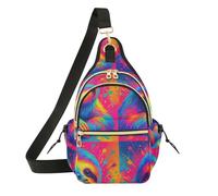 Colorful Cute Sloth Oil Painting Sling Bag Pattern Print Bright Print Weekend Trip