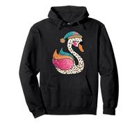 Colorful Cute Swan Wearing Hat Fun Zoo Wildlife Pullover Hoodie