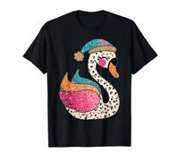 Colorful Cute Swan Wearing Hat Fun Zoo Wildlife T-Shirt
