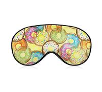 Colorful Cute Sweet Doughnuts Pattern Sleep Mask Eye Eyepatch Eyeshade with Elastic Strap Cover Sleeping for Men Women Kids