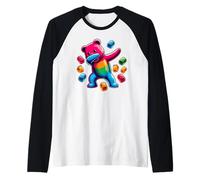 Colorful Dabbing Gummy Bear Candy Lovers Kids Boys Bear Dab Raglan Baseball Tee