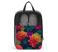 Colorful Dahlia Flower Shoe Bag for Travel Daily Use Anti-dust Storage Carrier Golf Shoe Pouch