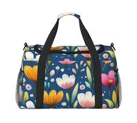 Colorful Daisy Floral Travel Duffle Bag Spring Tulip Gym Overnight Weekender Bag for Men Women Lightweight Carry On Luggage for Workout Holiday