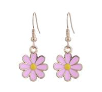 Colorful Daisy Flower Dangle Earrings Bohemian Dainty Enamel White Yellow Sunflower Earrings for Women Boho Summer Floral Holiday Vacation Jewelry Gifts, M, Zinc, No Gemstone