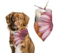 Colorful Daisy Flower Printed Pet Scarf Polyester Triangle Scarf - One Size (27.6in X 11.8in)