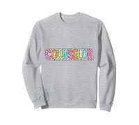 Colorful Dalmatian Dot Print Counselor Message Sweatshirt