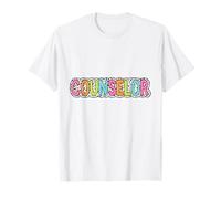 Colorful Dalmatian Dot Print Counselor Message T-Shirt