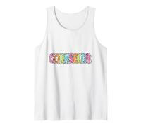 Colorful Dalmatian Dot Print Counselor Message Tank Top