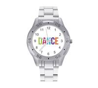 Colorful Dance Letter Men's Watches Stainless Steel Watch Strap Analog Quartz Watch Business Wristwatches