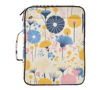 Colorful Dandelion Flower Modern Scandinavian Style Expandable File Folders Waterproof 1.5 Inch 3 Ringing Sturdy Zipper Binder with Zipper Closure for Document Storage