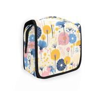 Colorful Dandelion Flower Modern Scandinavian Styloiletry kit for Men with Hanging Hook Multifunctional Skincare Bag Traveling