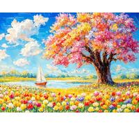 Colorful Day 500 Piece Jigsaw Puzzles for Adults Idyllic Scene Jigsaws for Adults 500 Pieces Puzzle