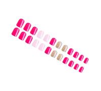 Colorful Dazzling False Nails Set of 24 Short Square Shape Light and Durability Artificial Nails for Women Spring Colorful Scintillate Short Square False Hoofs